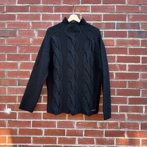 Ted Baker Black Wool Cable Knit Sweater. Size 3 (US 8). Perfect worn condition.